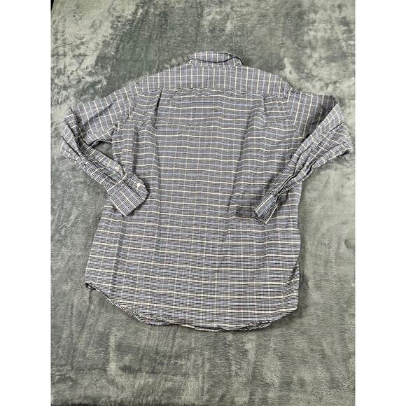 Men’s blue grey checked Cremieux Classics long sleeve shirt XLT excellent - Picture 5 of 10